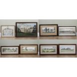 A collection of various decorative pictures and prints to include views of country houses