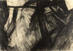 Miles Richmond (1922-2008) Tree Mountain Landscape, 1956 signed and dated (lower right) charcoal
