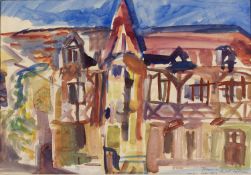 Henry Sanders (1918-1982) Hotel, 1959 signed, inscribed, and dated (lower right) watercolour 32 x