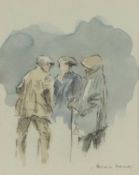 Brian Irving (1931-2013) Farmers Conversing signed (lower right) watercolour 20 x 15cm; and