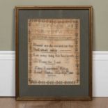 A 19th century sampler worked by Eliza Lawrence Milton March 15th 1850, 18cm x 23cmBrowning and