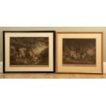 Two George Morland prints 'The Warrener' published 1806, 43cm x 58cm; 'The Happy Cottager', 38cm x