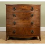 A 19th century mahogany bow front chest of drawers 97cm wide x 56cm deep x 100cm highChips and