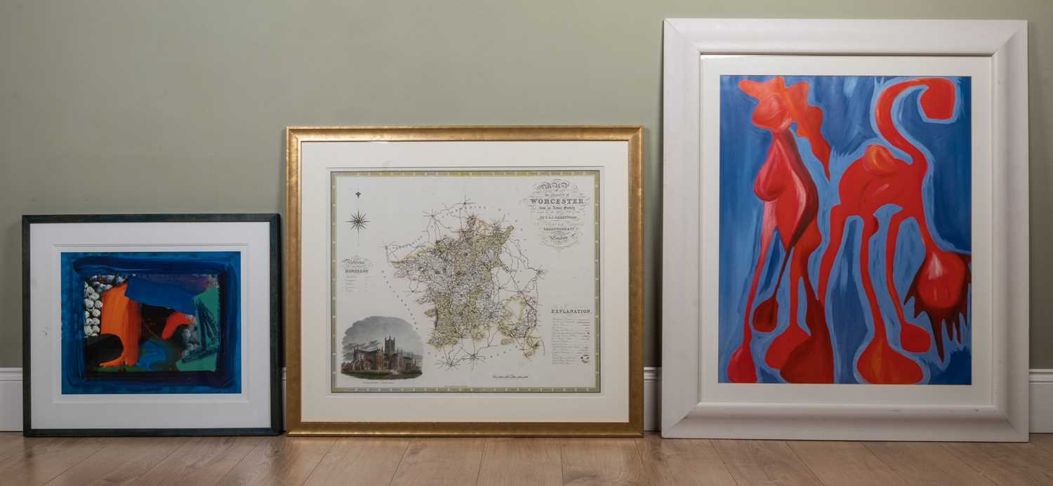 A group of 15 prints and pictures comprising a reproduction antiquarian map of the County of - Image 2 of 9