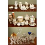 A collection of various 19th century and later ceramics and glassware to include: an amber glass