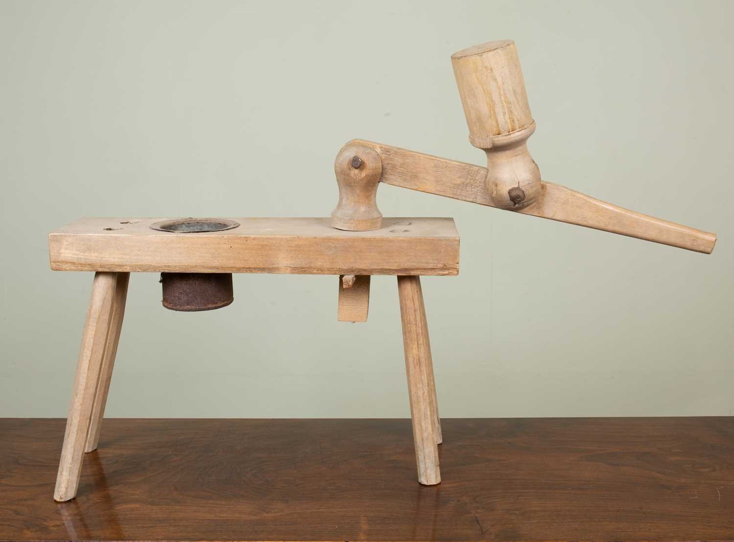 Two rustic kitchen tools consisting of a sycamore squeezer or masher with single handle and on - Image 5 of 5