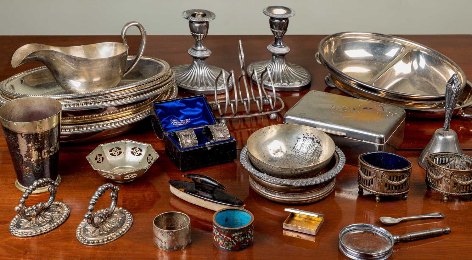 A quantity of silver plate, entree dishes, cutlery etc