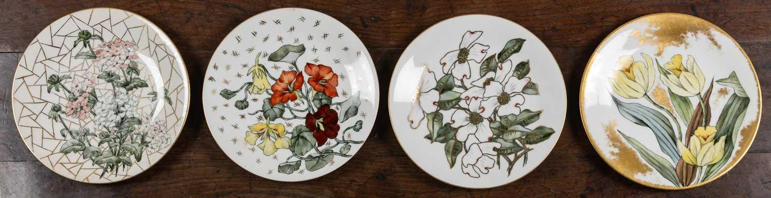 A 19th century part tea set with rose decorations, unmarked and with a teapot, teacups, coffee cups, - Image 8 of 17