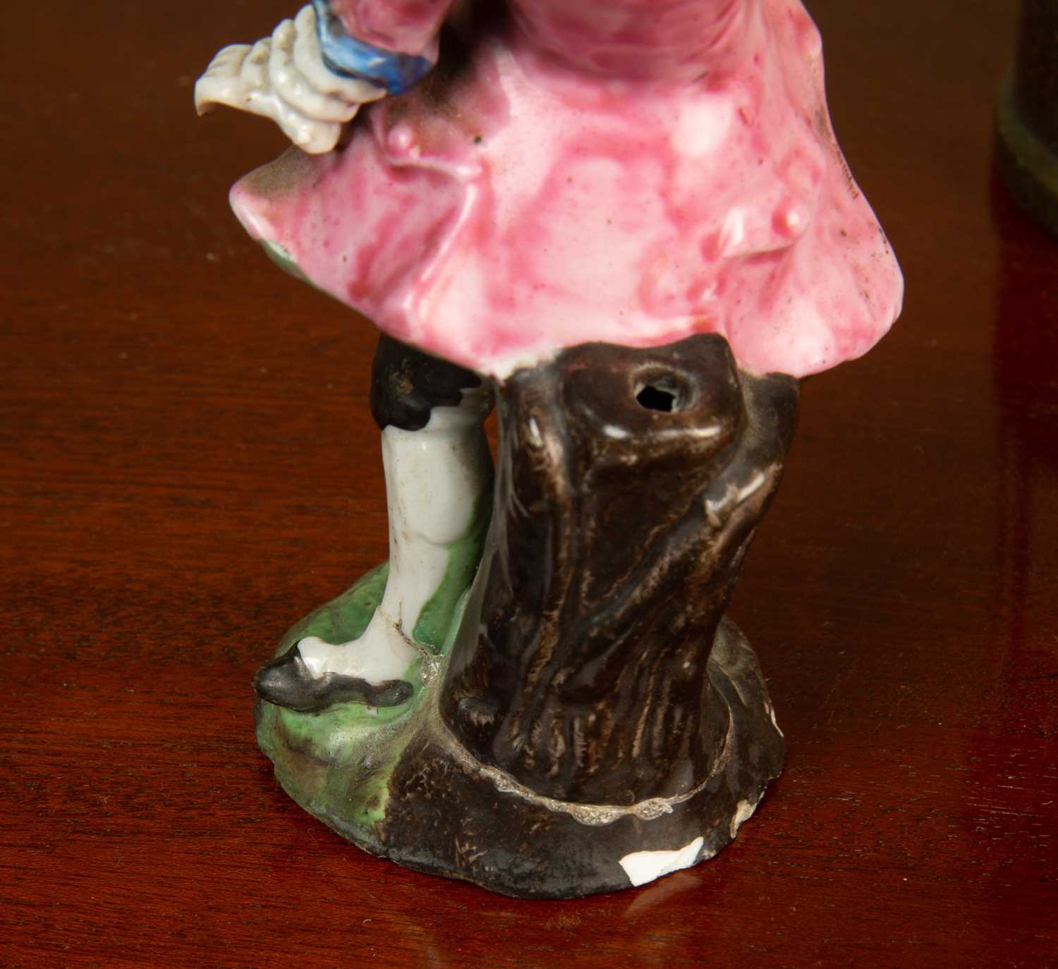 A modern Chinese porcelain chicken, 35cm high; an alabaster sculpture of a lady in classical costume - Image 4 of 5