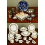 A Royal Worcester Lavinia pattern porcelain dinner and tea service with seven each of dinner plates;