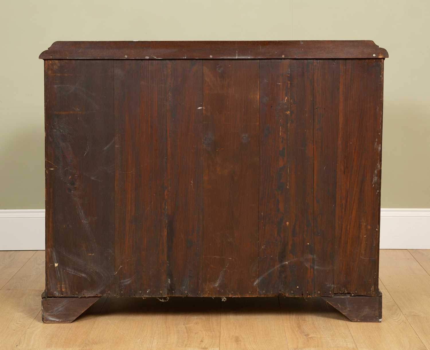 A George III mahogany chest of two short and three long drawers, with brass swan neck handles and - Image 3 of 4