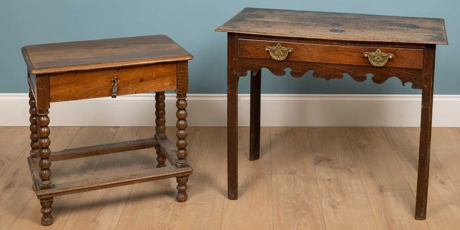 A George III mahogany bureau the fall front enclosing a fitted interior with drawers and pigeon - Image 9 of 12