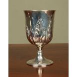 A Victorian silver wine goblet by Edward and John Barnard, marks indistinct, possibly London 1891,