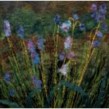 Debbie Folley (Contemporary) 'Bluebells', embroidery and textile panel on linen, 'for Fizzy Lolley