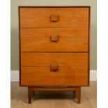 A 1970's G Plan teak chest of six drawers 76cm wide x 46cm deep x 107.5cm high together with a