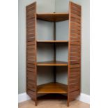 A Ladderax shelving corner, 120cm wide x 83cm deep x 200cm high Signs of wear and minor marks and