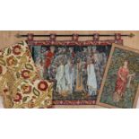 A continental machine made tapestry 120cm wide x 80cm high together with a smaller example and a