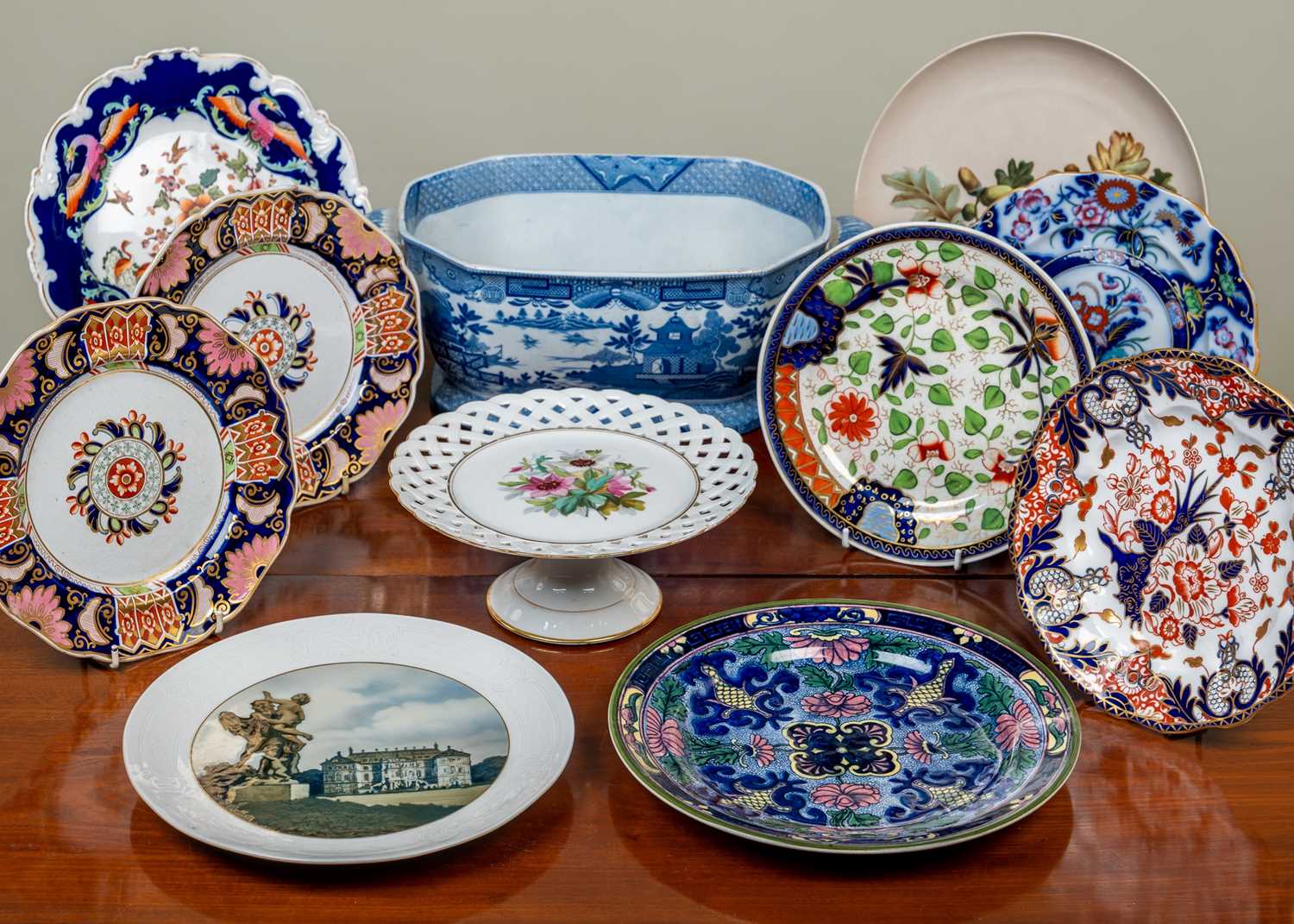 A collection of ceramics consisting mainly of plates to include examples by: Coalport; Derby; - Image 3 of 3