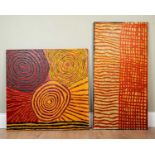 20th century Aboriginal school Untitled Abstract, oil on canvas, unsigned, unframed, 119cm x 60cm