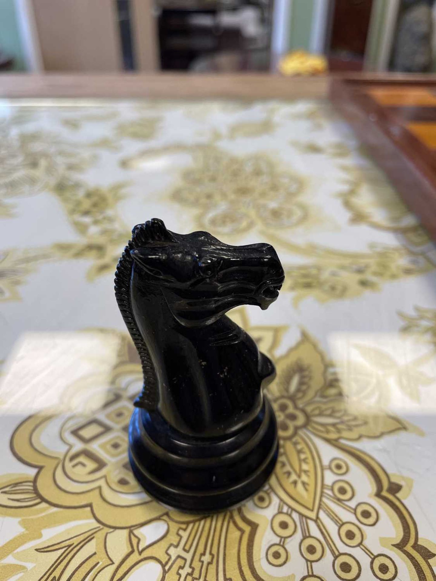 A Staunton club size chess set by Jaques of London, boxwood and ebony, together with the box and a - Image 4 of 20