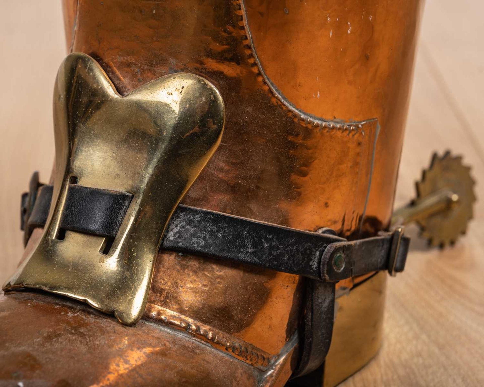 A mid 20th century copper stick stand in the form of a boot, 58cm highMinor marks, dents and - Image 6 of 6