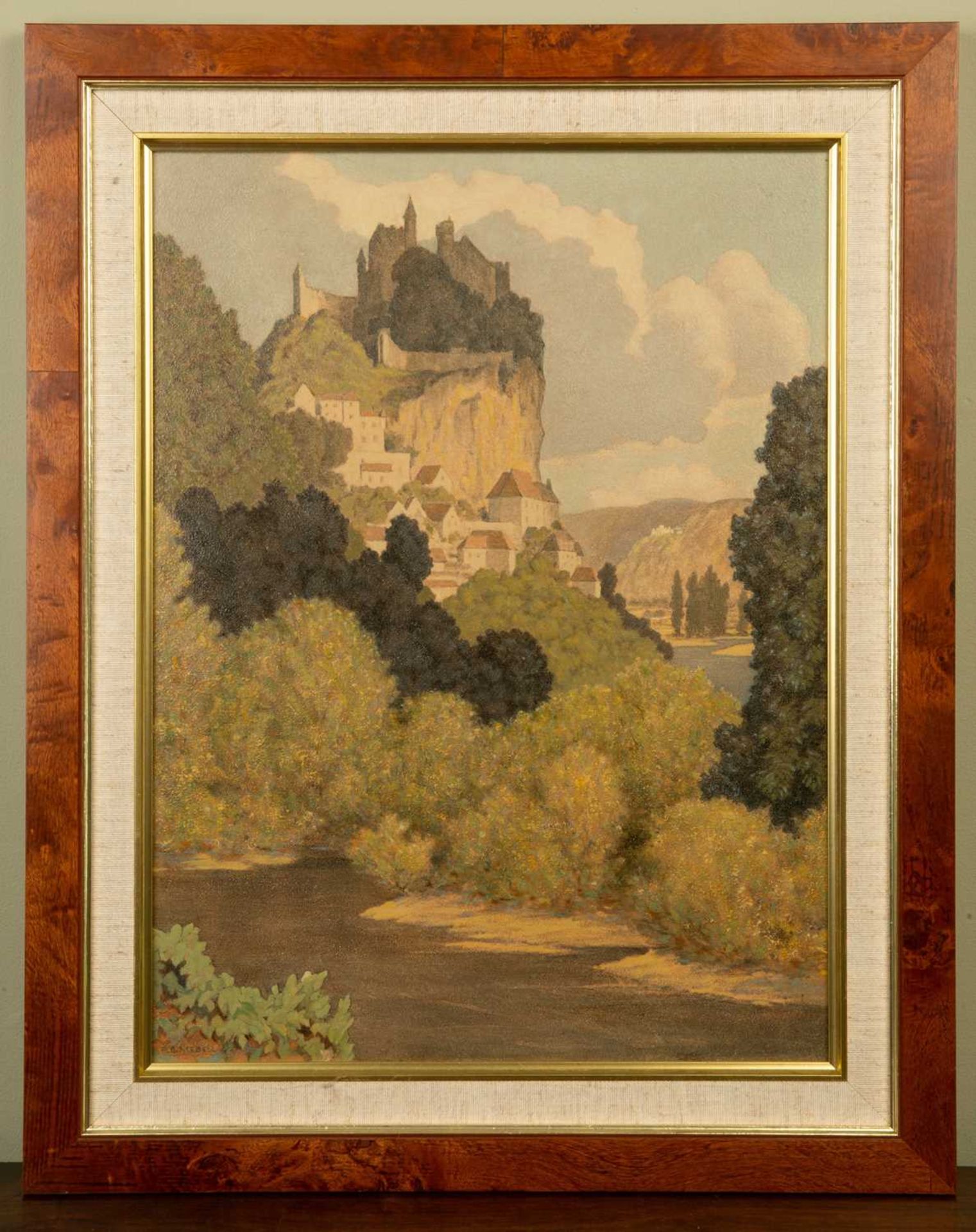 Philip Gregory Needell (1886-1974), view of Beynac, Dordogne, oil on board, signed lower right, - Bild 2 aus 4