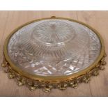 A Regency-style gilt metal plafonnier shade or light fitting with leaf cast boarded edging and cut