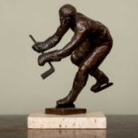 A Sterett-Gittings Kelsey (b.1941) for Royal Copenhagen 'Ice Hockey Player', bronze sculpture