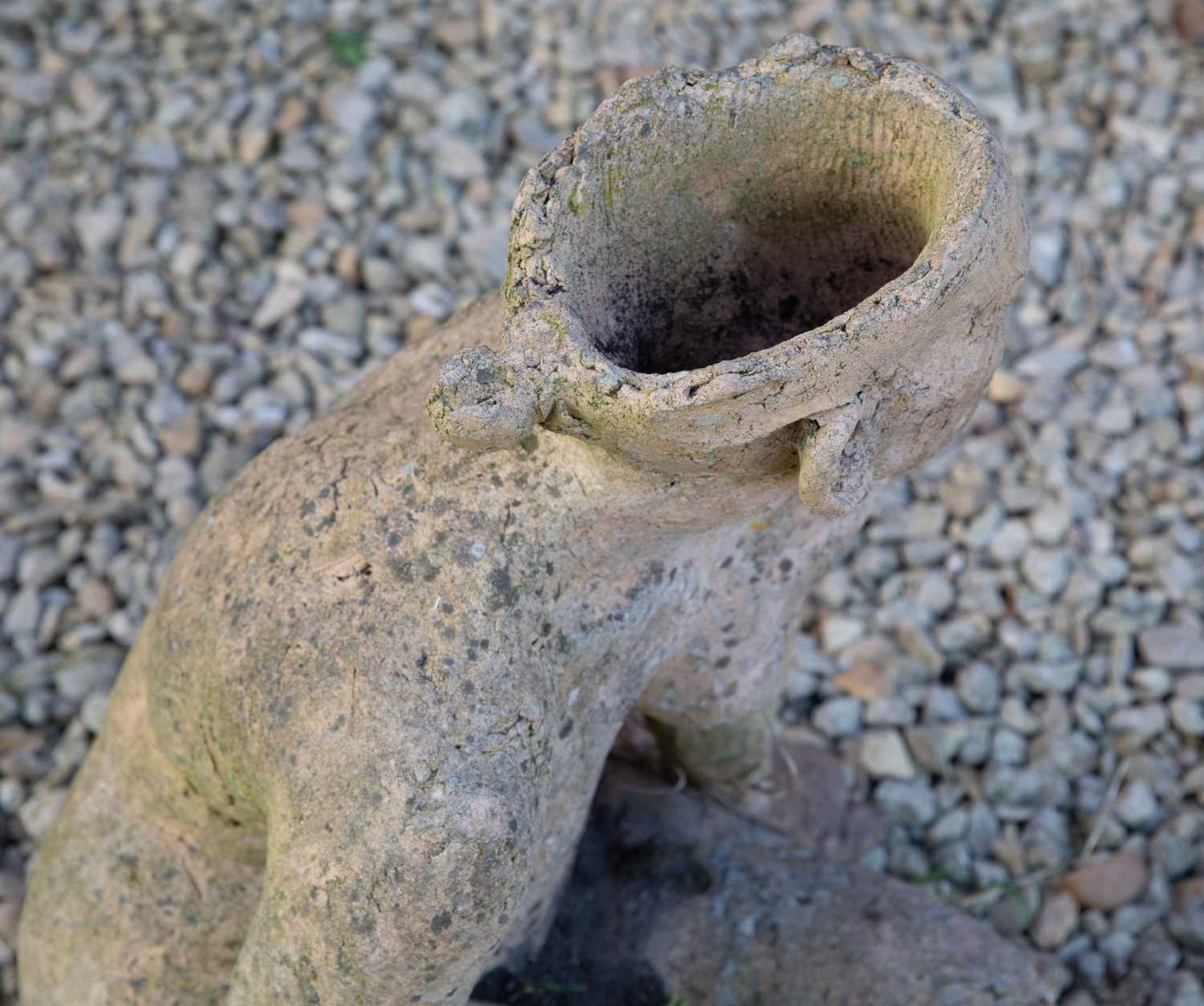 A 20th century English School head and torso sculpture of a seated female, 56cm highWeathered - Image 3 of 3