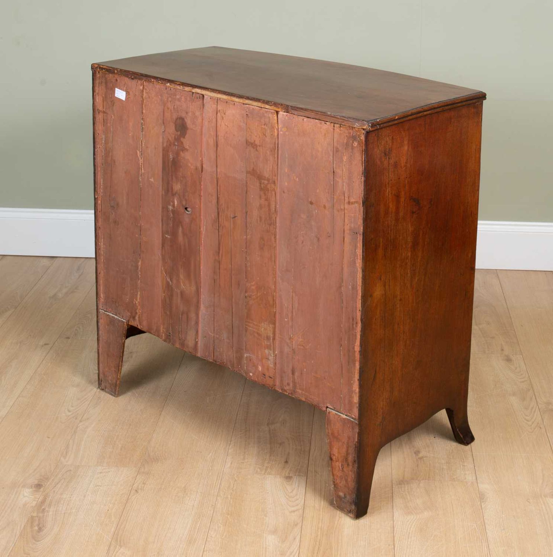 Two similar 19th century mahogany bow fronted chests of two short and two long drawers with splaying - Image 9 of 9