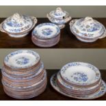 A Mason's Swansea pattern part dinner service consisting of eleven dinner plates, nine smaller