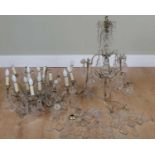 A chandelier or electrolier with fifteen lights, in need of repair, approximately 68cm wideAs