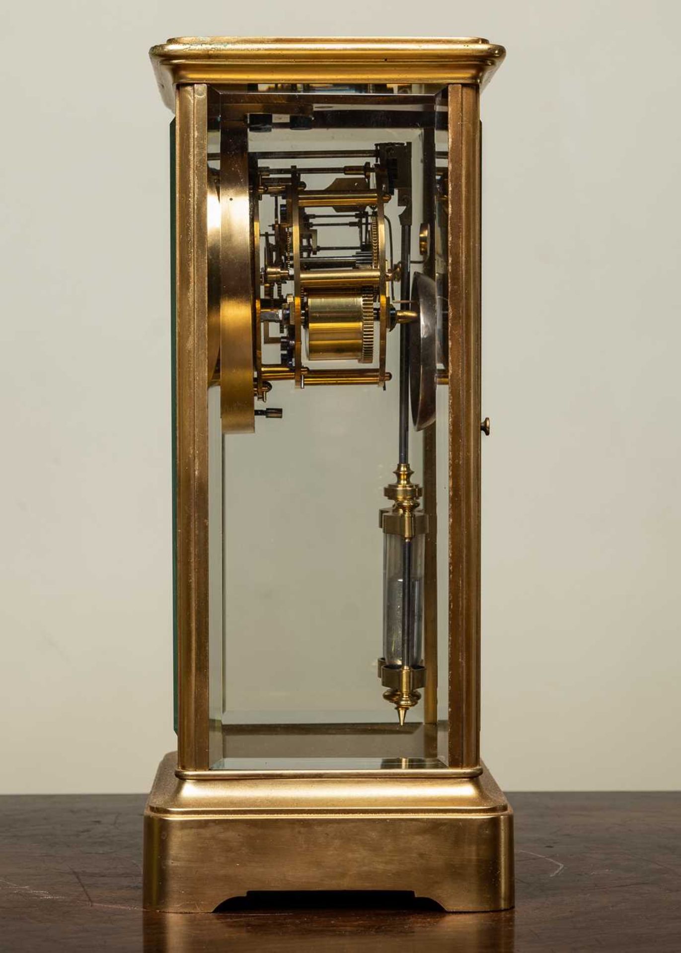 A 19th century French four glass mantle clock the two section dial with visible escapement, the - Image 2 of 3