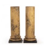 A pair of 19th century scagliola marble pedestal columns of hollow form, 43cm wide at base, 30.5cm