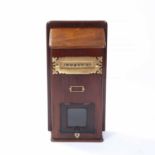 A Victorian mahogany country house post box, having sloping top above a polished brass letters slot,