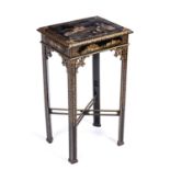 An early 20th century chinoiserie decorated occasional table, 35cm wide x 28cm deep x 66cm