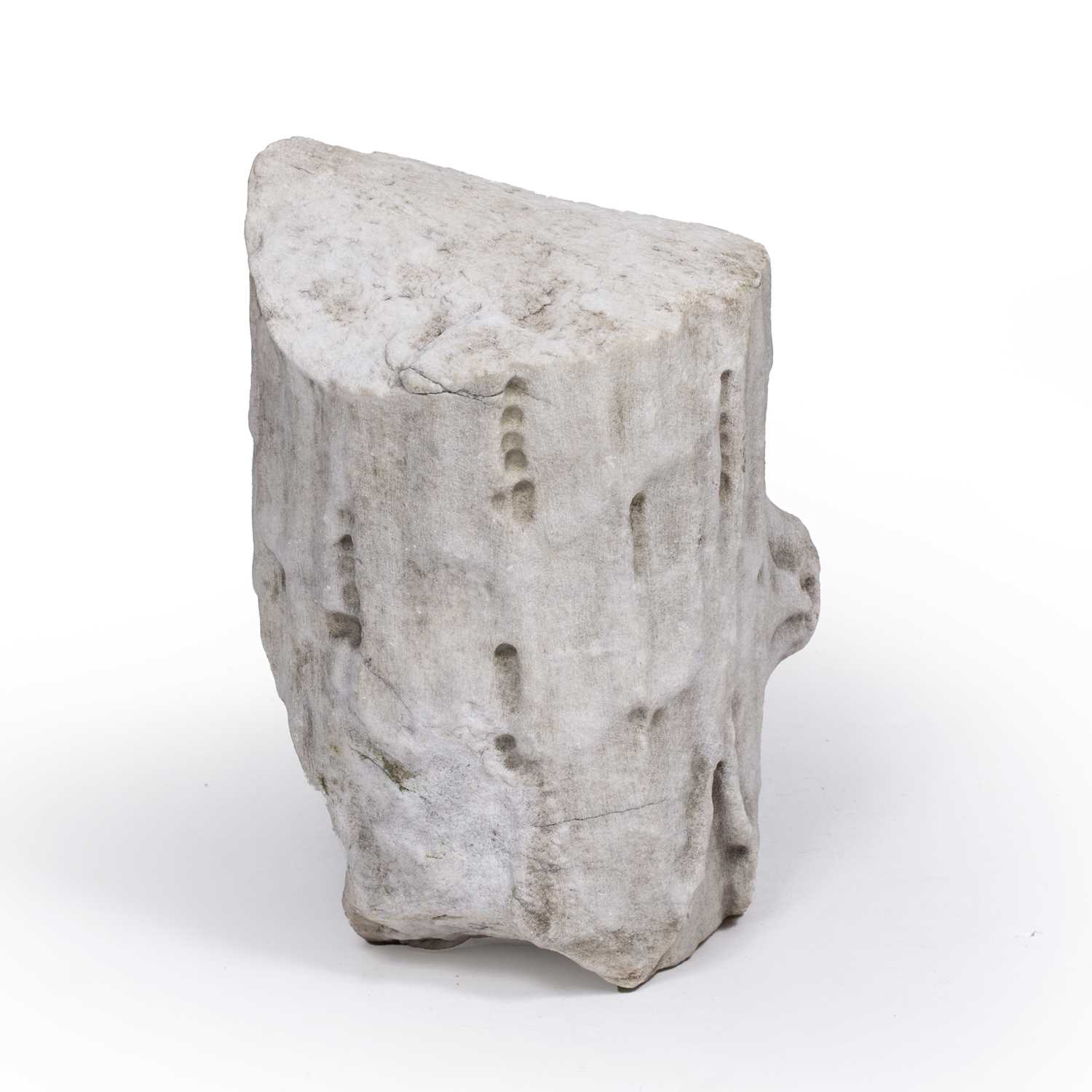 A Roman marble fragment of naturalistic form 14cm diameter 26cm high. - Image 4 of 4