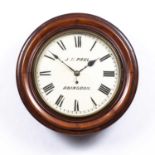 A late Victorian mahogany 12" dial clock with Roman numbers signed J.N. Paul, Abingdon and with