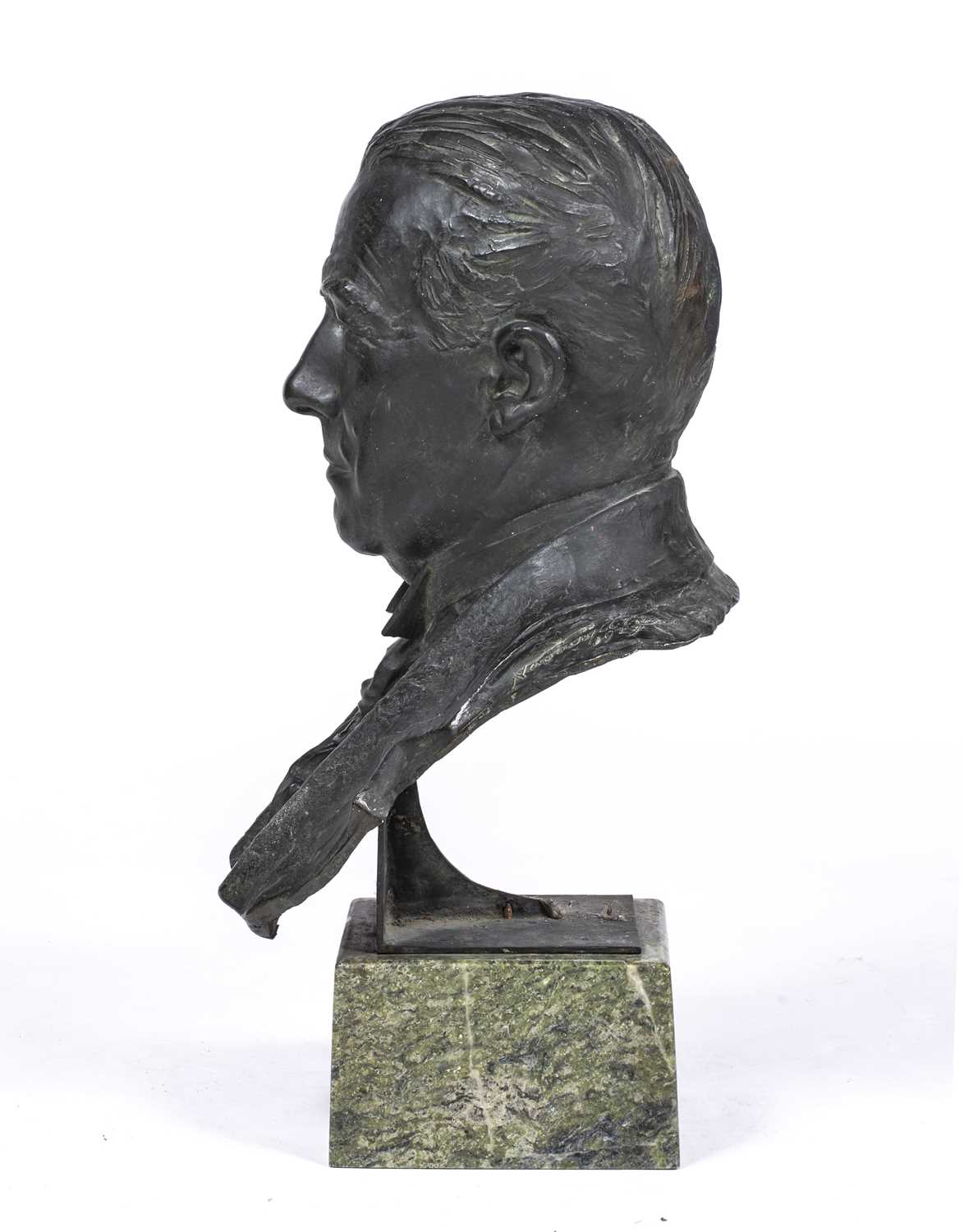 Newbury Abbot Trent (1885-1953) a head and shoulder bronze bust of The Rt. Hon. Stanley Baldwin - Image 3 of 4