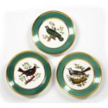 A set of three 19th century Jacquet & Nedonchelle Brussels porcelain plates each with hand painted
