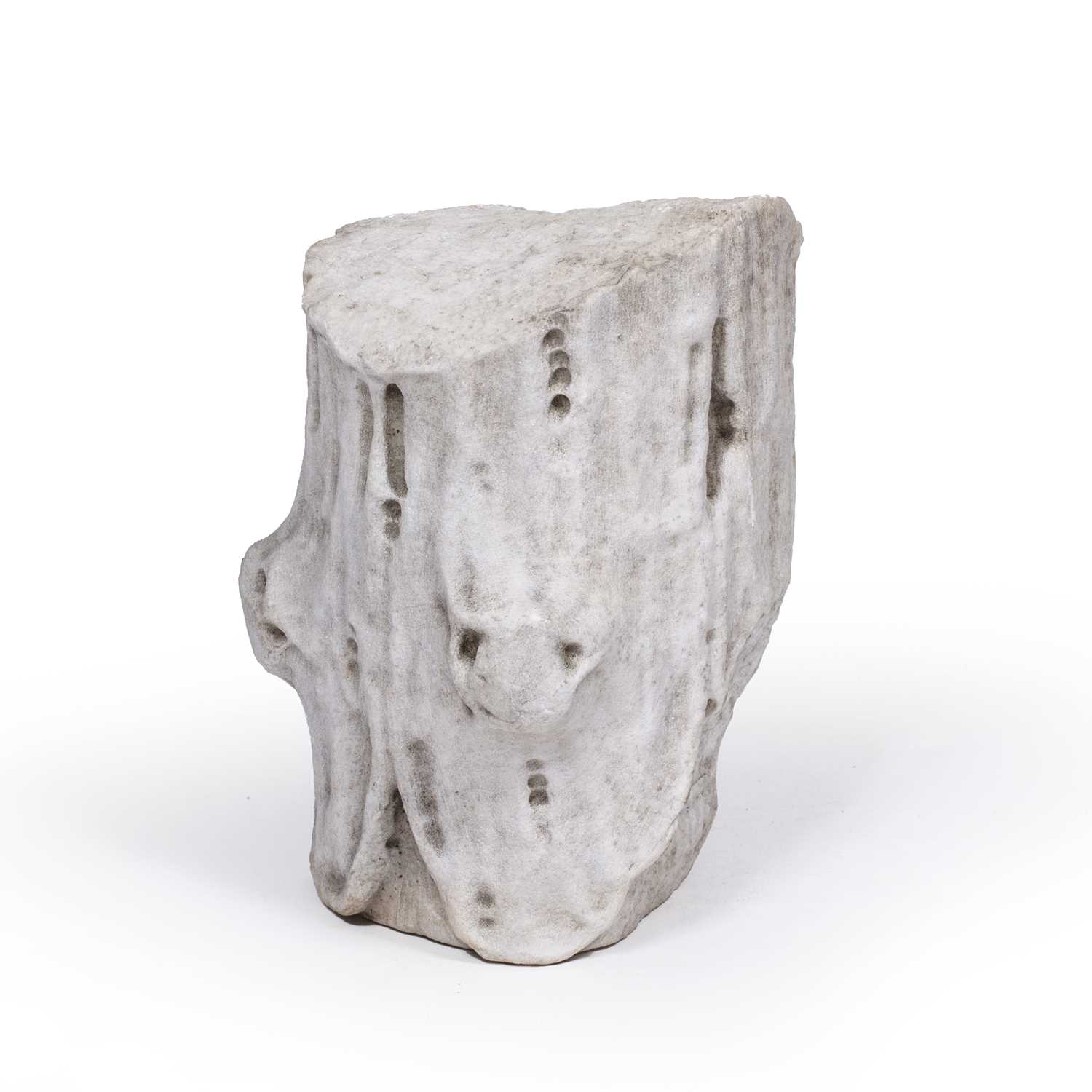 A Roman marble fragment of naturalistic form 14cm diameter 26cm high. - Image 2 of 4