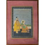 Sikh School painting Indian depicting Maharaja Ranjit Singh, gouache, unframed, 24.5cm x 14.5cm At