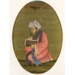 Group of miniature paintings Iranian & Indian to include a framed set of three small oval portraits,