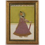 Portrait of Jagat Singh I Indian, 18th Century depicted holding a sword to one hand walking in