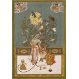 Collection of five Indian School paintings Indian, 20th Century depicting various scenes including