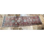 Afghanistan wool runner with Sutamabad design, 308cm x 83cm ex Oriental Rugs, Hall Green,