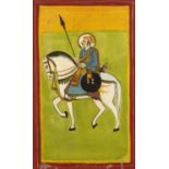 Group of pictures Indian, 20th Century comprising of a figure on horse back, a kneeling man drinking