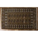 Afghanistan rug with two rows of elephant foot designs, 149cm x 93cmOverall wear.