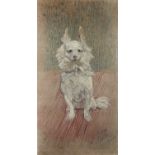 20th Century School 'Seated dog', print, 55cm x 29cmOverall wear, foxing, some staining, foreign