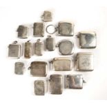 Large collection of silver vesta cases all bearing hallmarks, various silversmiths and dates, mostly